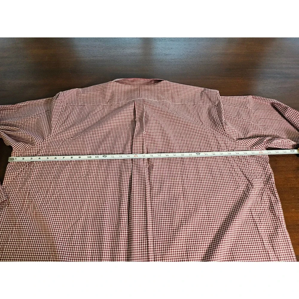 Polo Ralph Lauren Button Down Men 3XB Burgundy Gingham Stretch Long Sleeve Shirt - Picture 10 of 10
